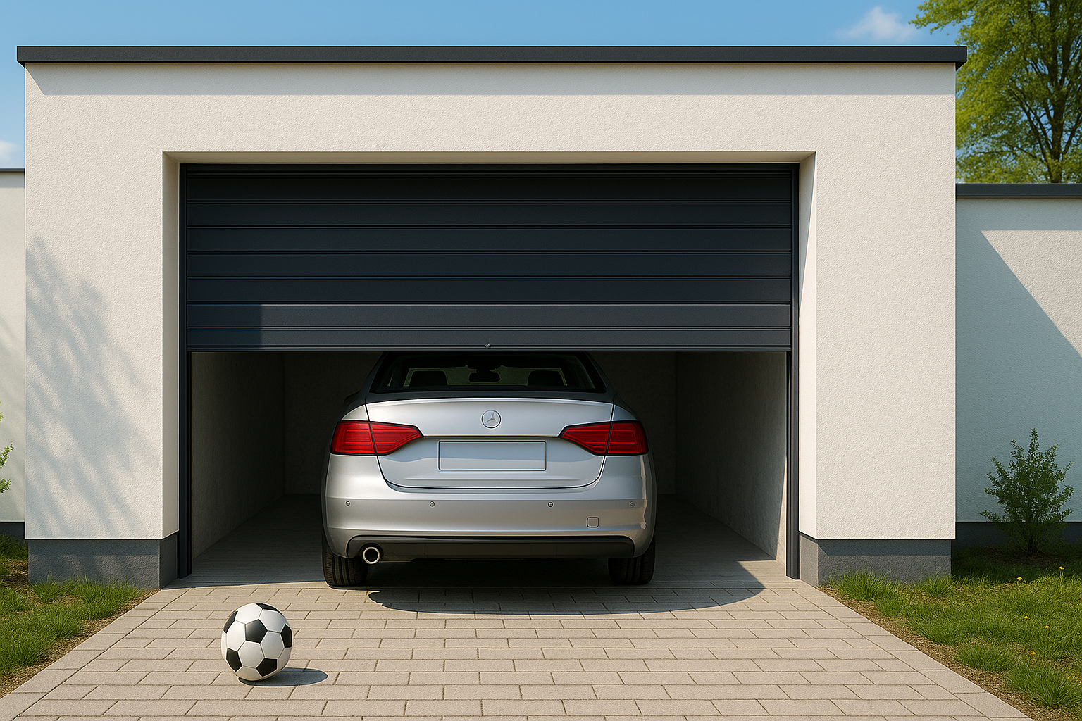 Manuelle oder automatische Garagentore.