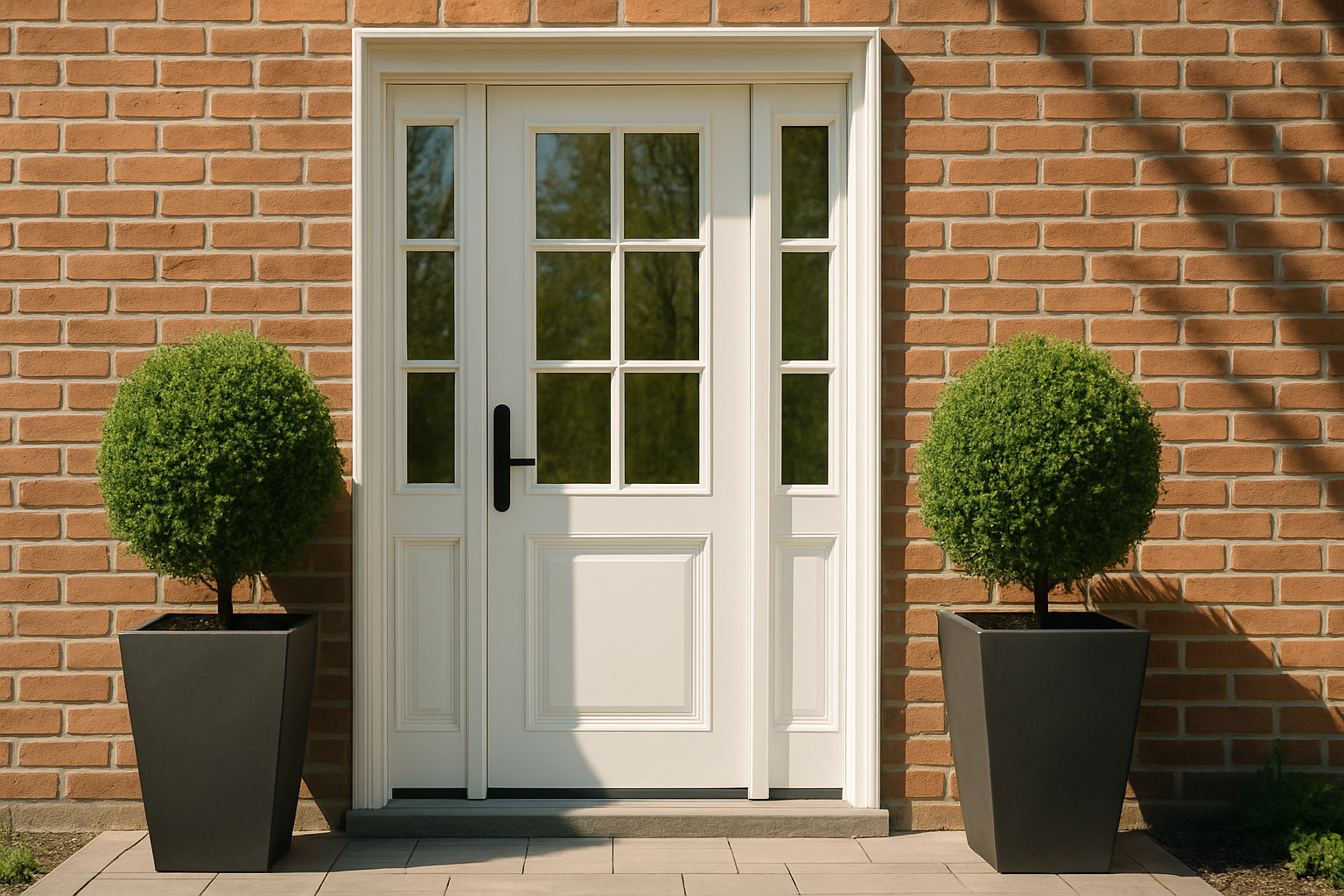 Eingangstoren aus Holz oder Kunststoff